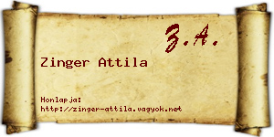 Zinger Attila névjegykártya